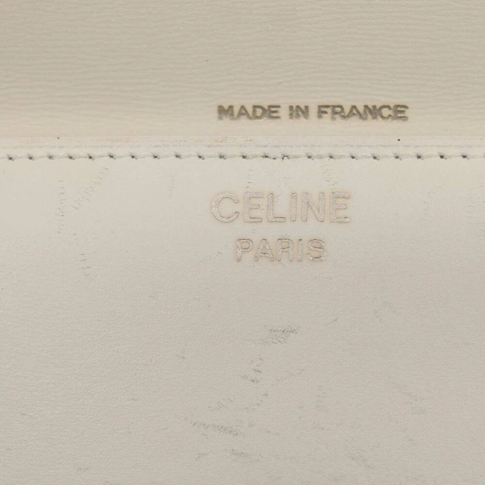 CELINE Shoulder Bag Leather 2way White Auth 83132 - Picture 9 of 16